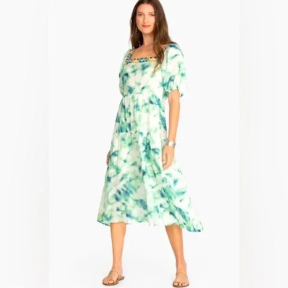 Johnny Was Marble Linen Midi Dress Johnny Was Marble Linen Midi Dress